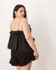 ASOS Curve ASOS DESIGN Curve ruffle cami top with tie straps in black - 3