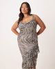 ASOS Curve ASOS DESIGN Curve ruffle scoop neck asymmetric ruffle hem midi dress in animal print-Multi - 3
