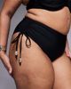 ASOS Curve ASOS DESIGN Curve Sadie Azores ruche side high waist bikini bottom with ties with pearl detail in black - 1
