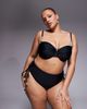 ASOS Curve ASOS DESIGN Curve Sadie Azores ruche side high waist bikini bottom with ties with pearl detail in black - 2