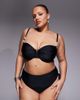 ASOS Curve ASOS DESIGN Curve Sadie pleated bust underwire balconette bikini top with faux-pearl detailing in black - 1