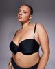 ASOS Curve ASOS DESIGN Curve Sadie pleated bust underwire balconette bikini top with faux-pearl detailing in black - 2