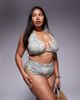 ASOS Curve ASOS DESIGN Curve Sarah high waist bikini bottom in scarf print-Multi - 1