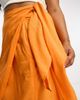 ASOS Curve ASOS DESIGN Curve sarong wrap midi skirt in orange - 3