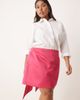 ASOS Curve ASOS DESIGN Curve sash detail satin mini skirt in hot pink - 2