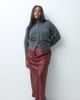 ASOS Curve ASOS DESIGN Curve satin bias maxi skirt in maroon-Brown - 1