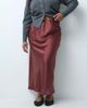 ASOS Curve ASOS DESIGN Curve satin bias maxi skirt in maroon-Brown - 2
