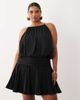ASOS Curve ASOS DESIGN Curve satin high neck dropped waist flippy mini dress in black - 2