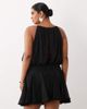 ASOS Curve ASOS DESIGN Curve satin high neck dropped waist flippy mini dress in black - 4