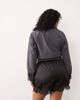 ASOS Curve ASOS DESIGN Curve satin lace trim drawstring waist short in black - 4