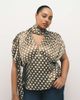 ASOS Curve ASOS DESIGN Curve satin scarf and volume detail blouse in polka dot-Multi - 1