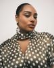 ASOS Curve ASOS DESIGN Curve satin scarf and volume detail blouse in polka dot-Multi - 2