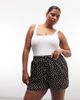 ASOS Curve ASOS DESIGN Curve satin shorts in polka dot-Multi - 2