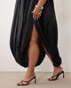 ASOS Curve ASOS DESIGN Curve satin strapless bubble hem midaxi dress in navy blue - 2