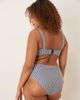 ASOS Curve ASOS DESIGN Curve Scarlet Stripe Azores high leg high waist bikini bottom in Indigo-Purple - 3