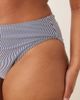 ASOS Curve ASOS DESIGN Curve Scarlet Stripe Azores high leg high waist bikini bottom in Indigo-Purple - 4