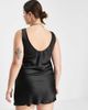 ASOS Curve ASOS DESIGN Curve scoop neck mini satin slip dress in black - 4