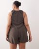 ASOS Curve ASOS DESIGN Curve scoop neck smock romper in charcoal-Gray - 2