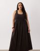 ASOS Curve ASOS DESIGN Curve scoop ribbed bodice with poplin skirt midi dress in chocolate-Brown - 1