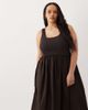 ASOS Curve ASOS DESIGN Curve scoop ribbed bodice with poplin skirt midi dress in chocolate-Brown - 2