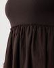 ASOS Curve ASOS DESIGN Curve scoop ribbed bodice with poplin skirt midi dress in chocolate-Brown - 3
