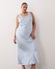 ASOS Curve ASOS DESIGN Curve scoop satin maxi dress in pale blue - 1