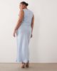 ASOS Curve ASOS DESIGN Curve scoop satin maxi dress in pale blue - 2