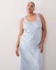 ASOS Curve ASOS DESIGN Curve scoop satin maxi dress in pale blue - 3