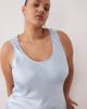 ASOS Curve ASOS DESIGN Curve scoop satin maxi dress in pale blue - 4
