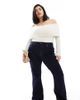 ASOS Curve ASOS DESIGN Curve sculpting super stretch flare jeans in dark blue - 1