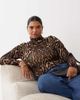 ASOS Curve ASOS DESIGN Curve second skin sheer knit turtle neck sweater in leopard-Multi - 1