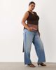 ASOS Curve ASOS DESIGN Curve semi sheer knit look cowl scarf neck tank top in chocolate-Brown - 2