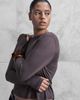 ASOS Curve ASOS DESIGN Curve semi sheer long sleeve top in chocolate-Brown - 3
