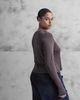 ASOS Curve ASOS DESIGN Curve semi sheer long sleeve top in chocolate-Brown - 4