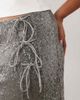 ASOS Curve ASOS DESIGN Curve sequin tie side mini skirt in charcoal-Gray - 3