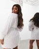 ASOS Curve ASOS DESIGN Curve sequin wrap mini dress in white - 3