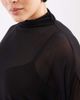ASOS Curve ASOS DESIGN Curve sheer batwing high neck ruched sleeve top in black - 3