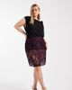 ASOS Curve ASOS DESIGN Curve sheer lace knee length skirt in plum-Purple - 1