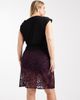 ASOS Curve ASOS DESIGN Curve sheer lace knee length skirt in plum-Purple - 4