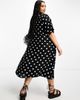ASOS Curve ASOS DESIGN Curve shirred button through midi smock dress in large mono spot-Multi - 2