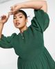 ASOS Curve ASOS DESIGN Curve shirred tiered maxi dress in forest green - 3
