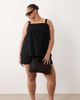 ASOS Curve ASOS DESIGN Curve short cami romper in black - 1