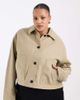 ASOS Curve ASOS DESIGN Curve short cotton Harrington jacket in mushroom-Brown - 1