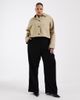 ASOS Curve ASOS DESIGN Curve short cotton Harrington jacket in mushroom-Brown - 3