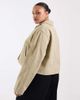 ASOS Curve ASOS DESIGN Curve short cotton Harrington jacket in mushroom-Brown - 4