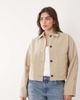 ASOS Curve ASOS DESIGN Curve short cotton harrington jacket in stone-White - 1