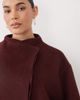 ASOS Curve ASOS DESIGN Curve short formal waterfall coat with wool in burgundy-Red - 3