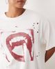 ASOS Curve ASOS DESIGN Curve short sleeve oversized teeth graphic top in cream-WHITE - 3