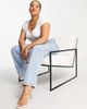 ASOS Curve ASOS DESIGN Curve short sleeve T-shirt bodysuit with sweetheart neckline in white - 2
