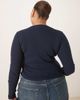 ASOS Curve ASOS DESIGN Curve shrunken waffle knit long sleeve henley tee in navy - 4
